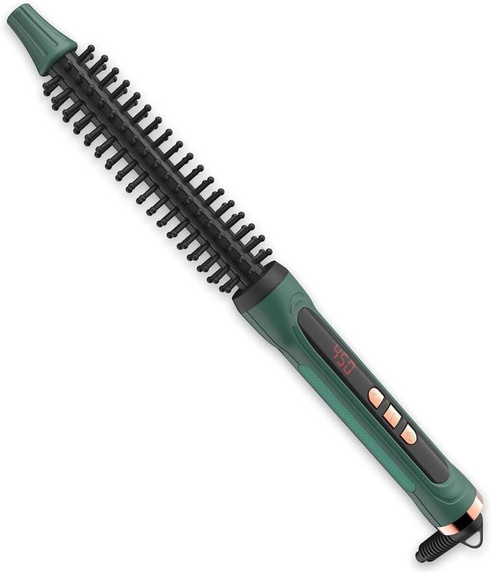 BANGMENG Mini Thermal Round Brush, 0.35" Barrel Volume Heat Styling Brush-Green